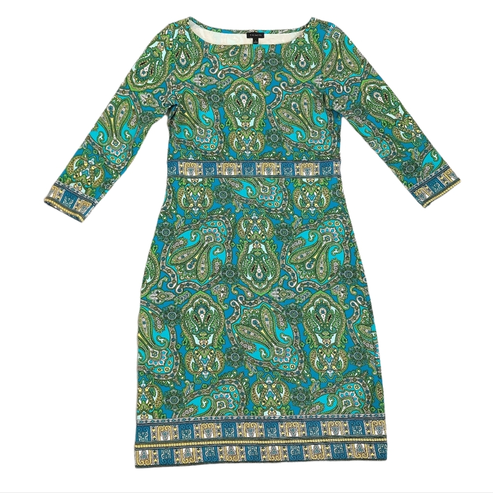 Talbots Green & Blue Paisley Print Dress